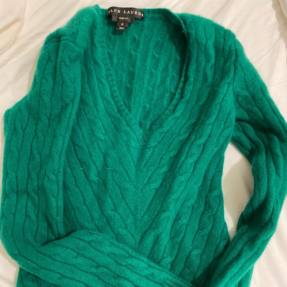 Ralph Lauren Green V-Knit sweater